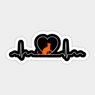 Heartbeat Cat Sticker